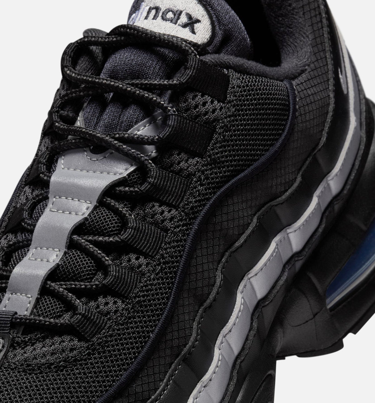 Air Max 95 Big Bubble OG Reflective Accents Men's Sneakers - Black / White / Metallic Silver