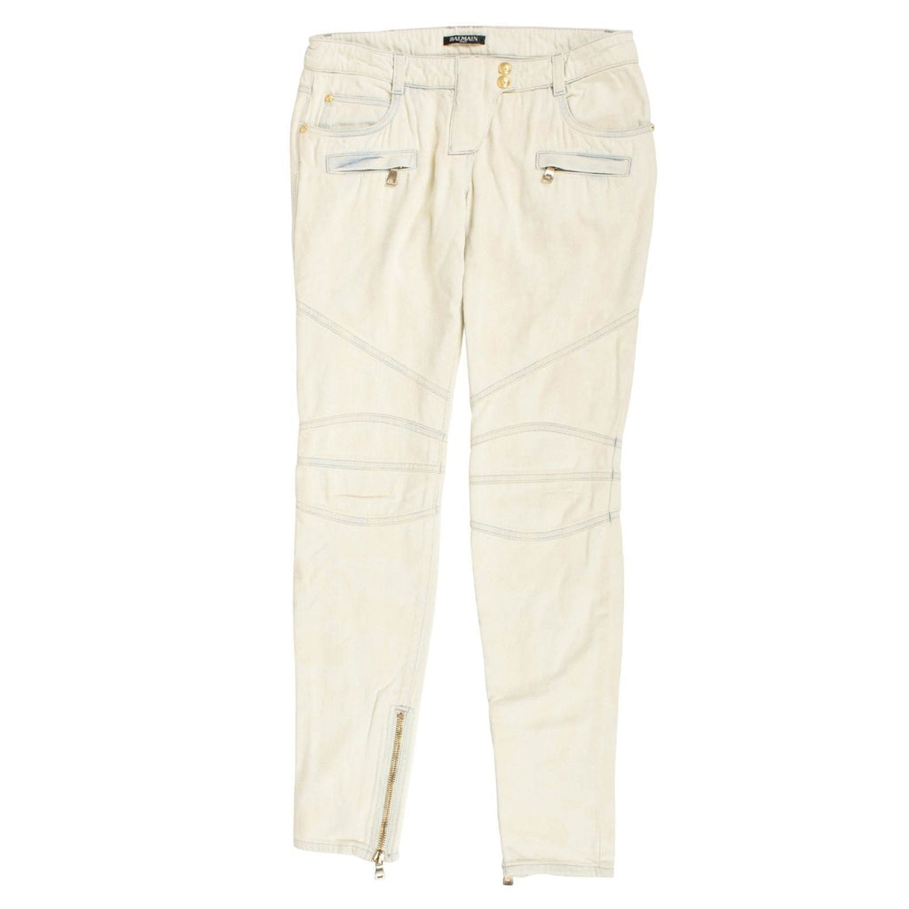 Light Blue Bleached Moto Jeans