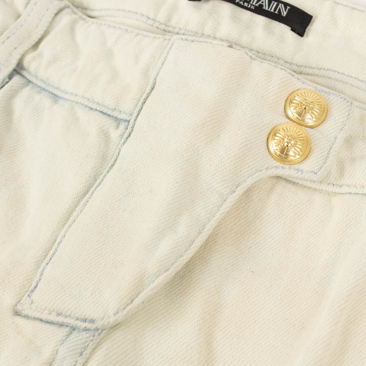 Light Blue Bleached Moto Jeans