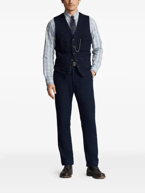 Ralph Lauren RRL denim-panel waistcoat
