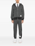 Thom Browne loopback jersey 4-Bar zip-up hoodie