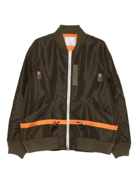 sacai drawstring-waist bomber jacket