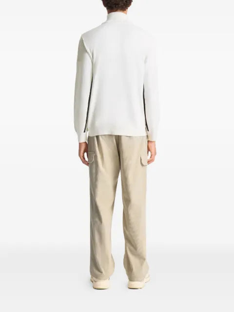 Fusalp intarsia-striped half-zip sweater