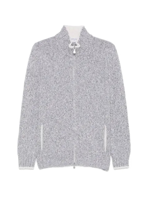 Gran Sasso zip-up marl-knit cardigan