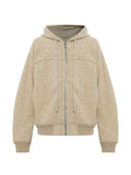 Rick Owens zip-up drawstring hooded jacket