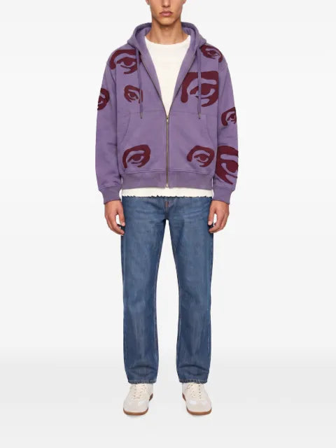 KidSuper eye-patchwork zip-up hoodie