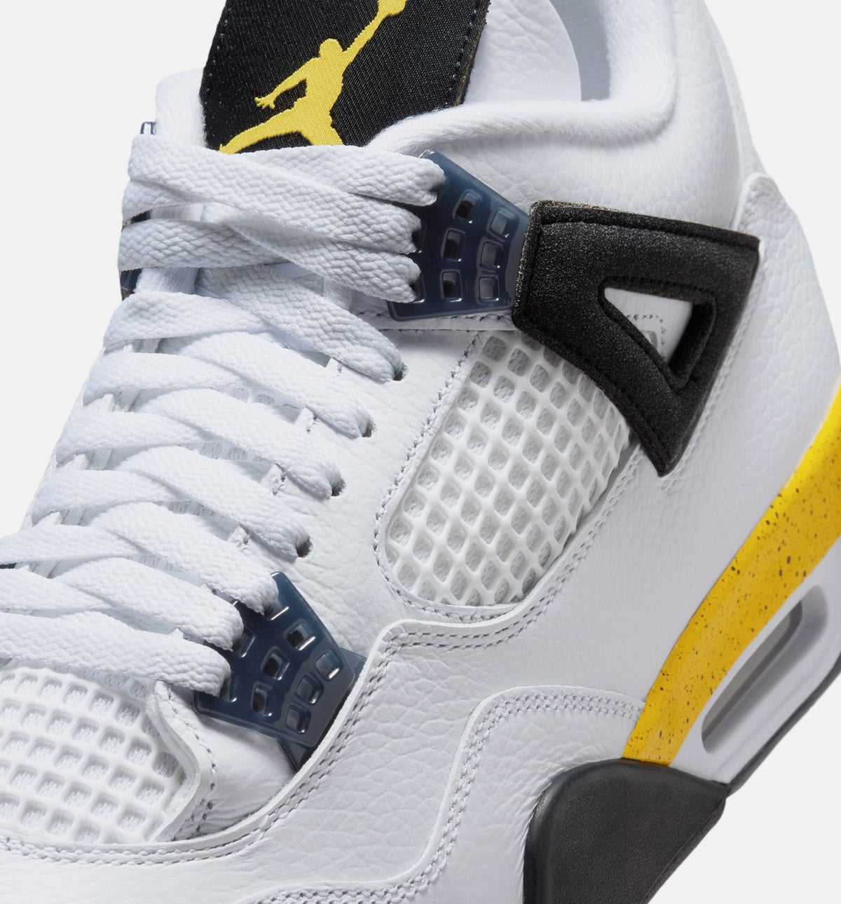 Air Jordan 4 Retro 'Rare Air Tour Yellow' - Men's Lifestyle Sneaker (White/Dark Blue Grey/Black/Tour Yellow)