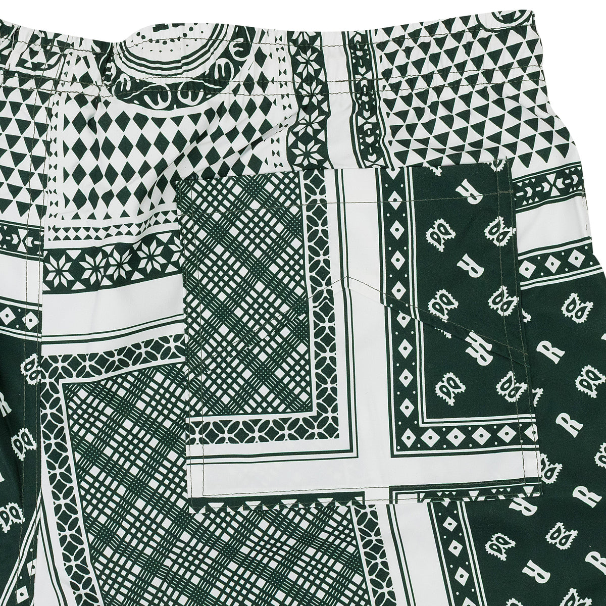Grey Bandana Swim Trunks