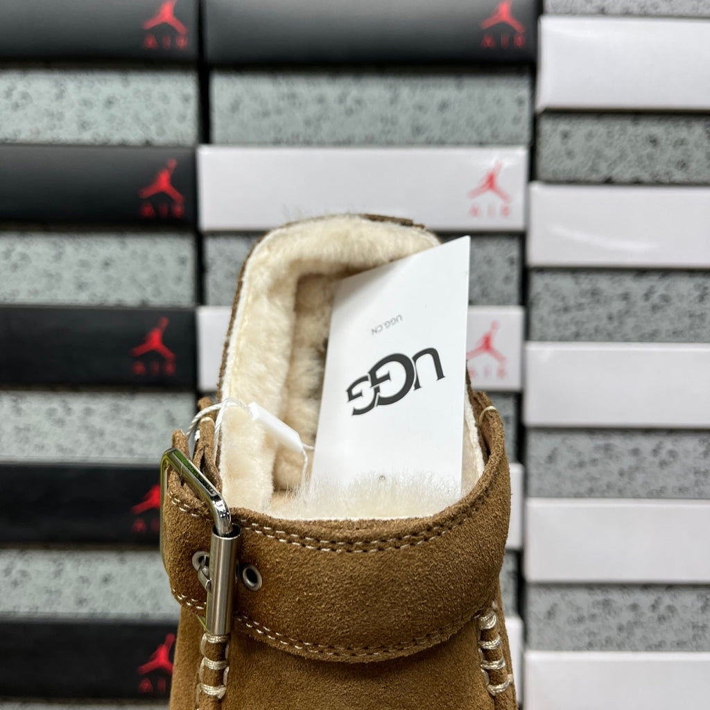 UGG Neumel Waterproof Lace-Up Chukka Boot – Suede Boot with UGGplush Shearling Lining, Metal Eyelet Lacing & Waterproof Sugar Sole in Chestnut