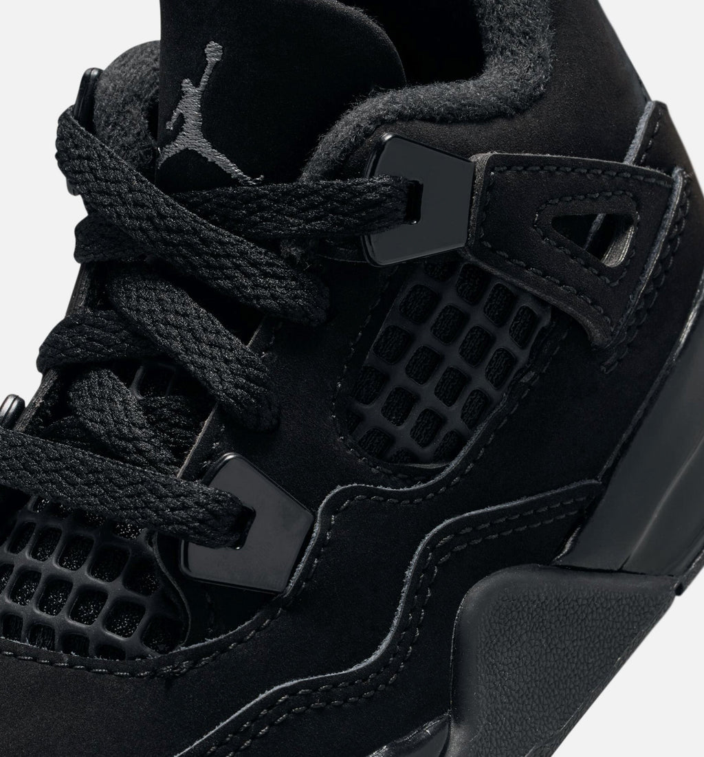 Air Jordan 4 Retro Black Cat | Infant/Toddler Lifestyle Shoe | Black/Dark Graphite