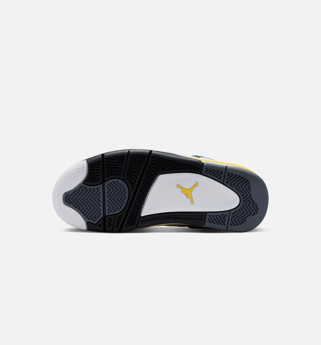 Air Jordan 4 Retro Rare Air Tour Yellow Big Kids' Lifestyle Shoes - White/Dark Blue Grey/Black/Tour Yellow