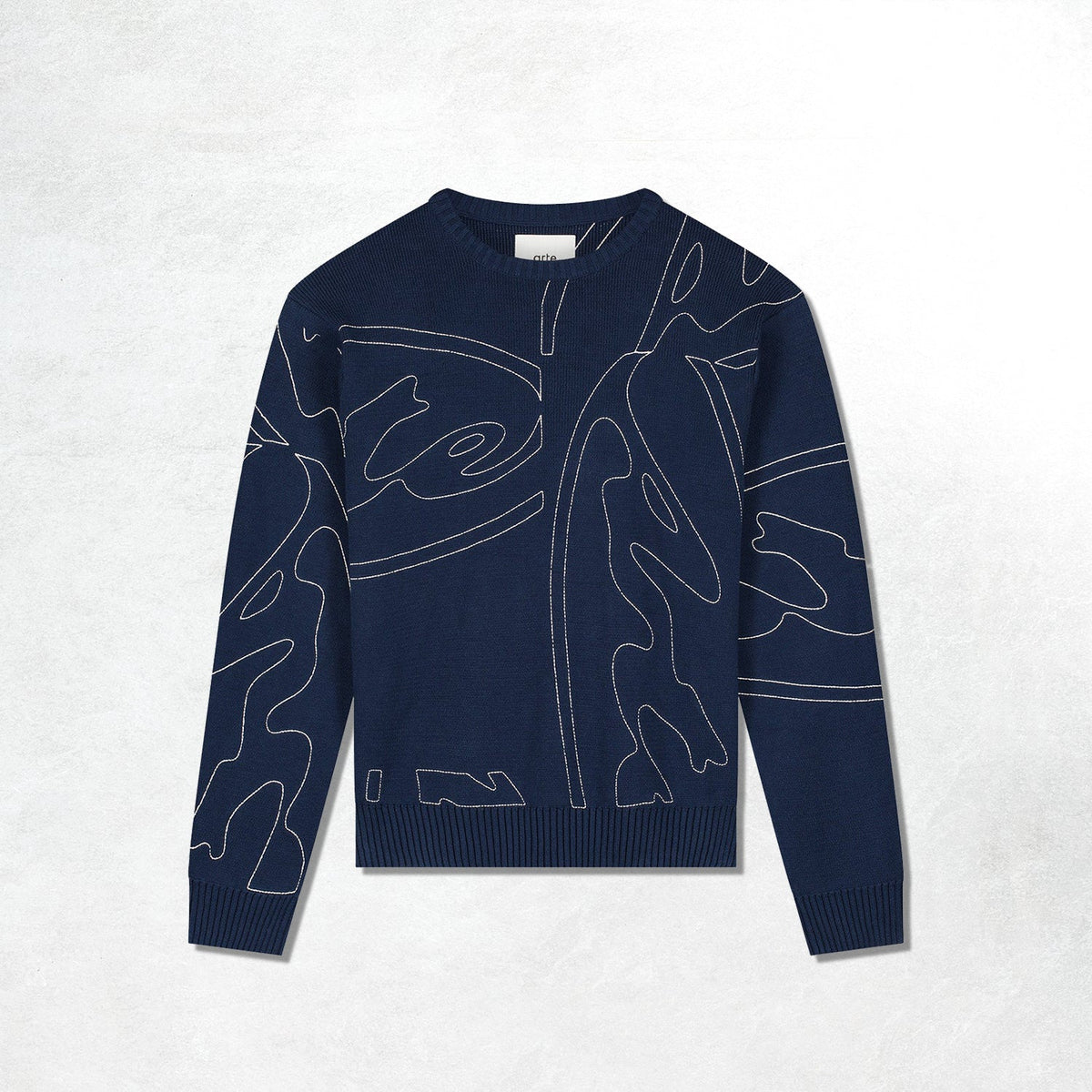 Arte Allover Circle Logo Knit: Navy