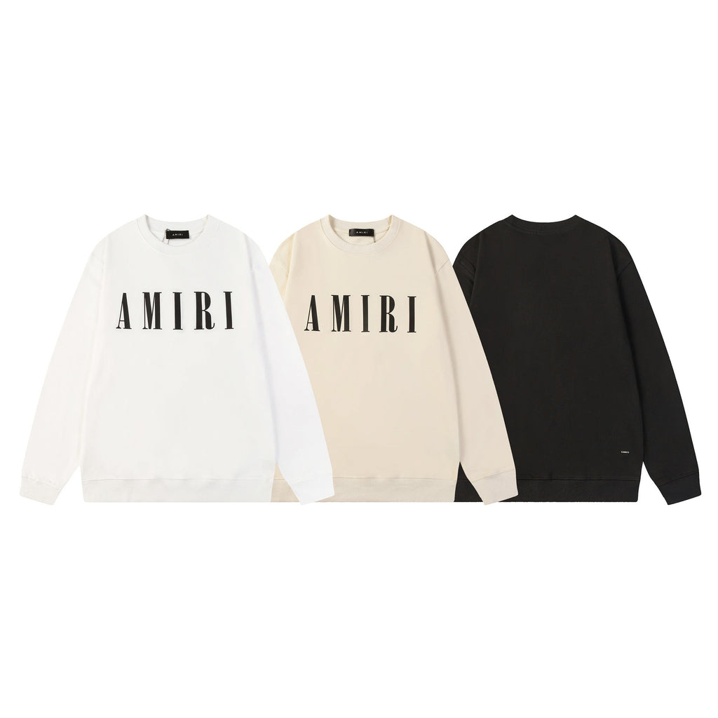 Amiri Logo Letter Dragon Angel Eagle Crewneck Sweatshirt Streetwear