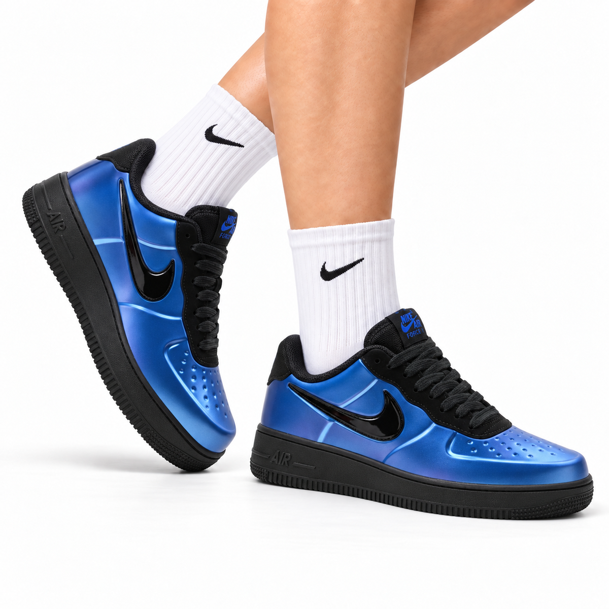 Nike Air Force 1 Low Royal Blue Black Unisex Sneakers Style 08