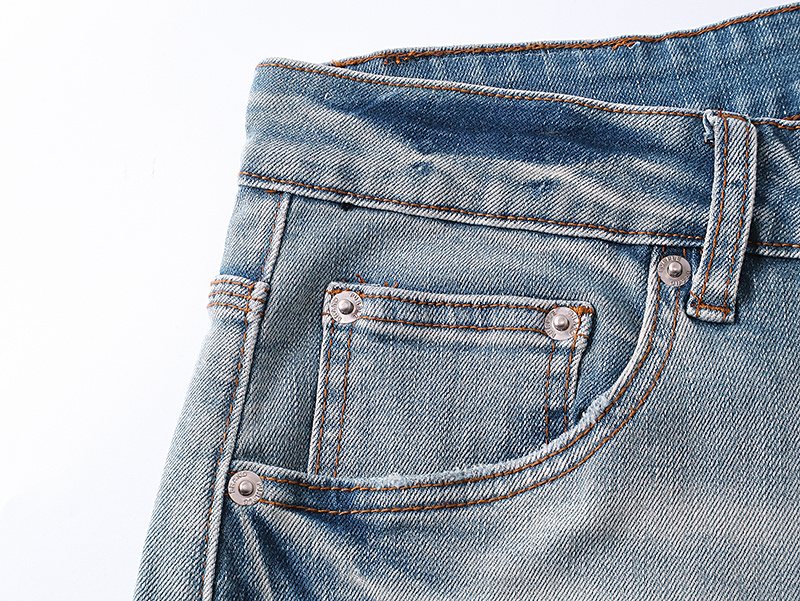 Purple Brand Light Blue Distressed Raw Hem Denim Shorts