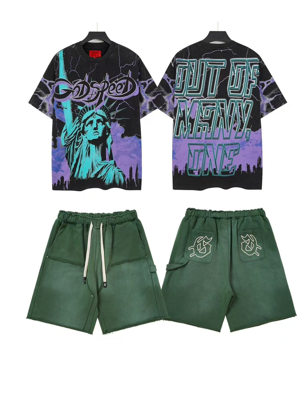 Godspeed Statue of Liberty T-Shirt & Shorts Set