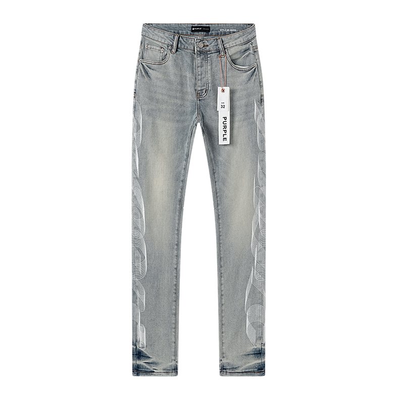 Purple Brand Light Blue Side Graphic Jeans