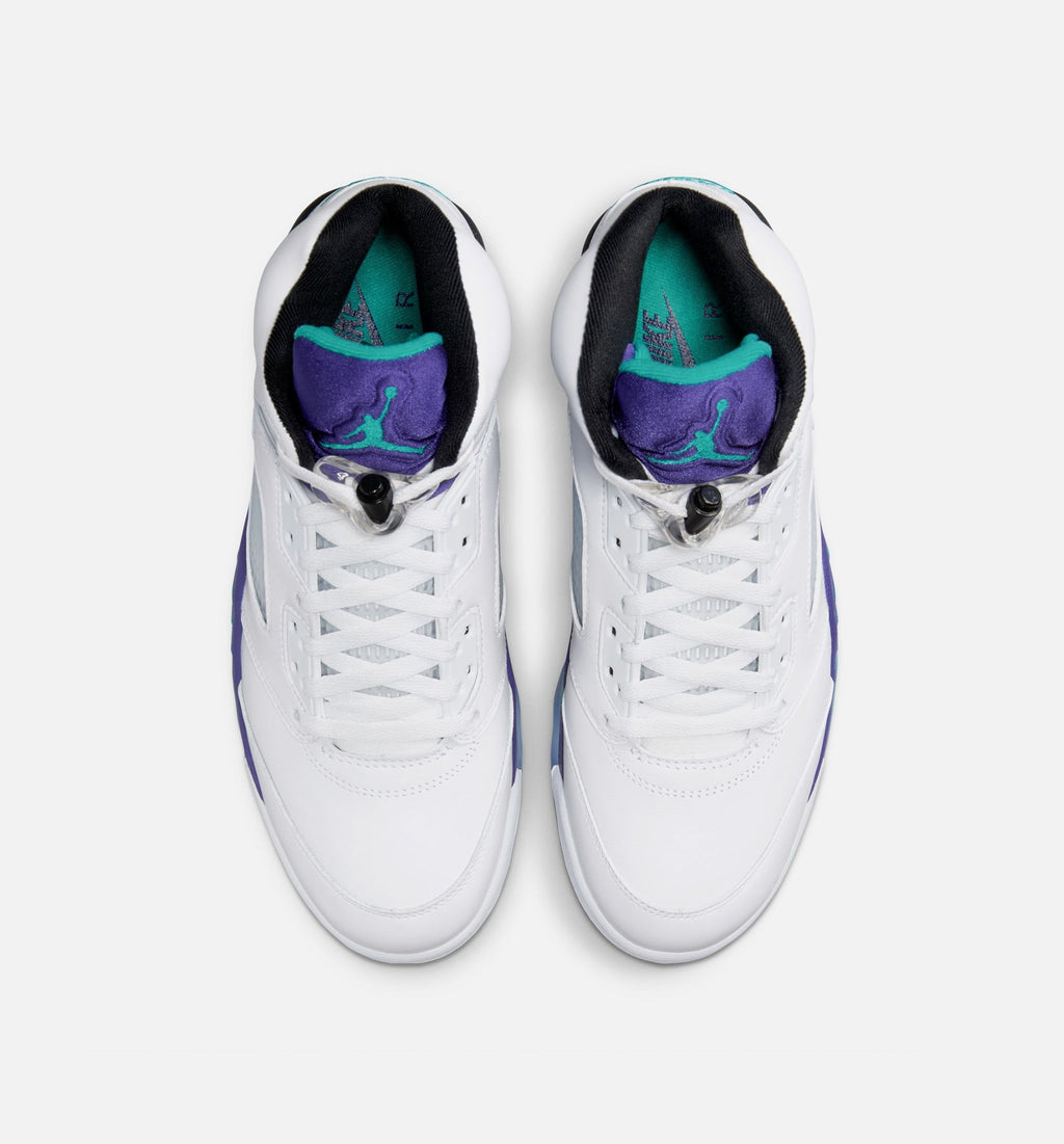 Air Jordan 5 Retro Grape – Men's Lifestyle Shoe in White/New Emerald/Grape Ice/Black