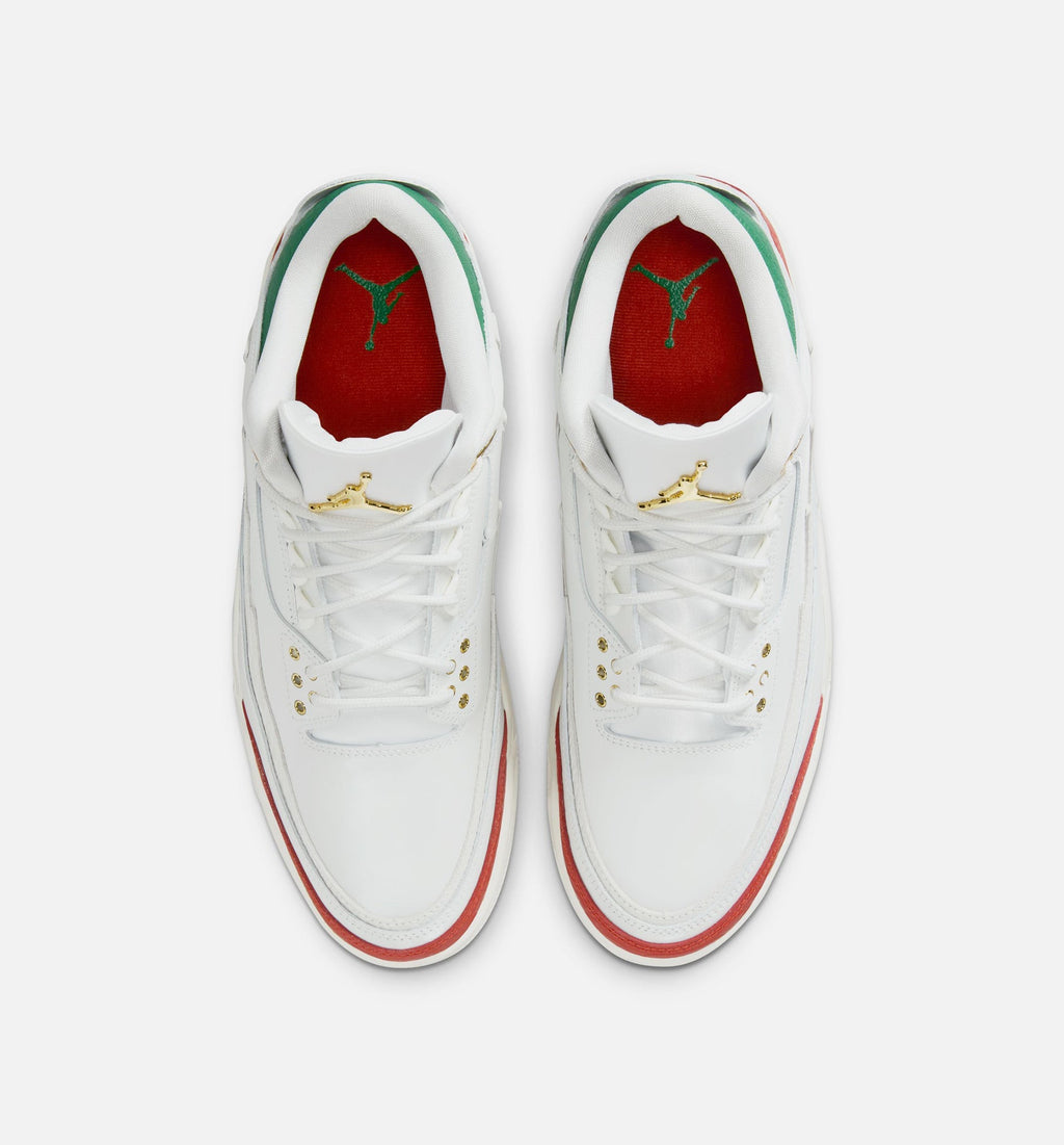 Air Jordan 3 Retro El Vuelo Men's Lifestyle Shoe - Summit White/Pine Green/Dragon Red/Metallic Gold