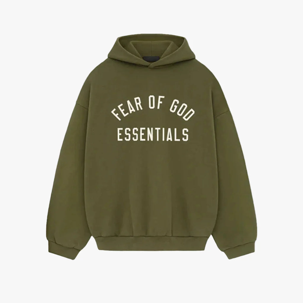 Essentials Fear Of God Fleece Hoodie Military