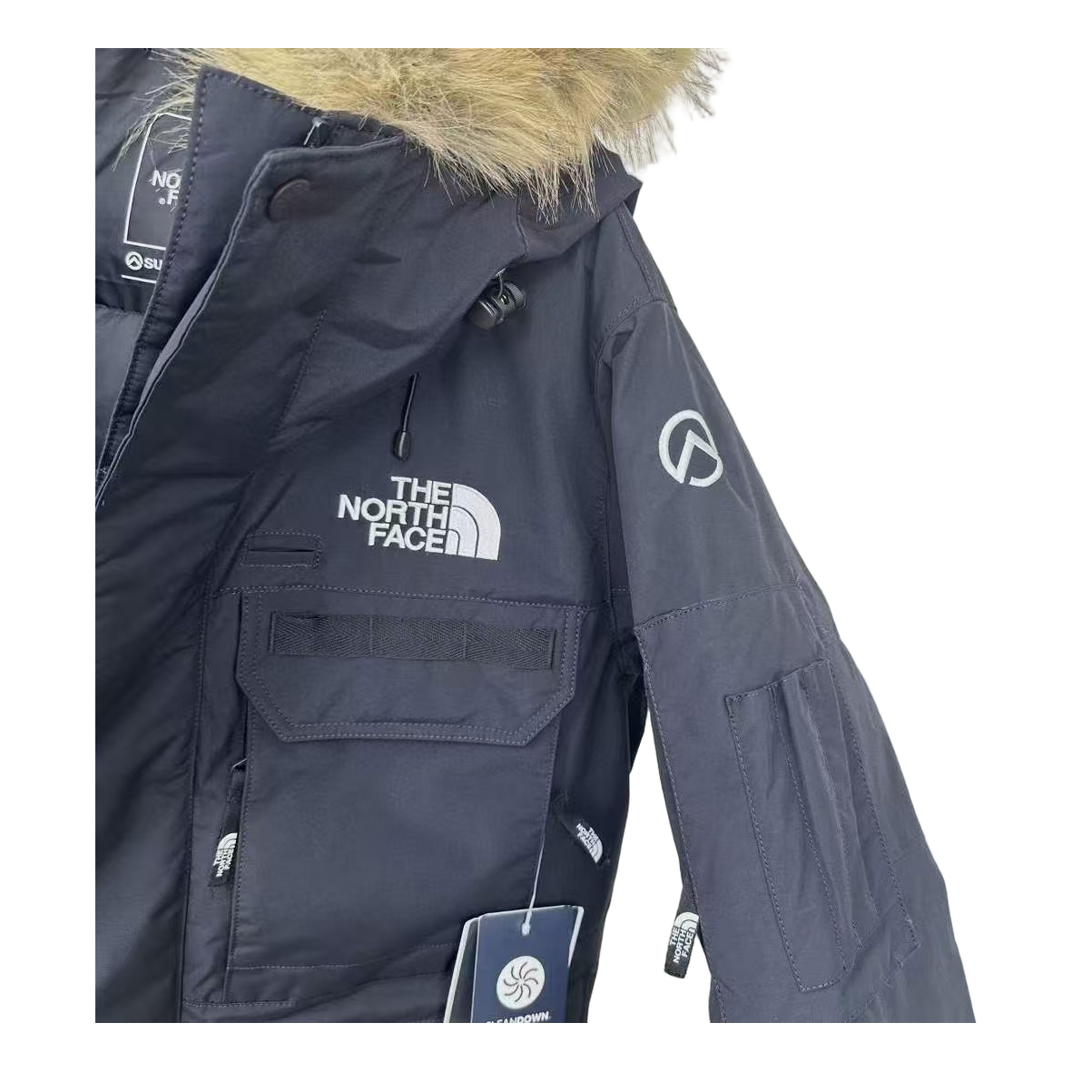 The North Face Four-Pocket Fur-Trim Hooded Parka in Graphite