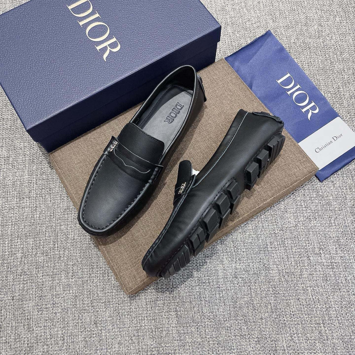 Dior Men's Black Moc-Toe Loafers