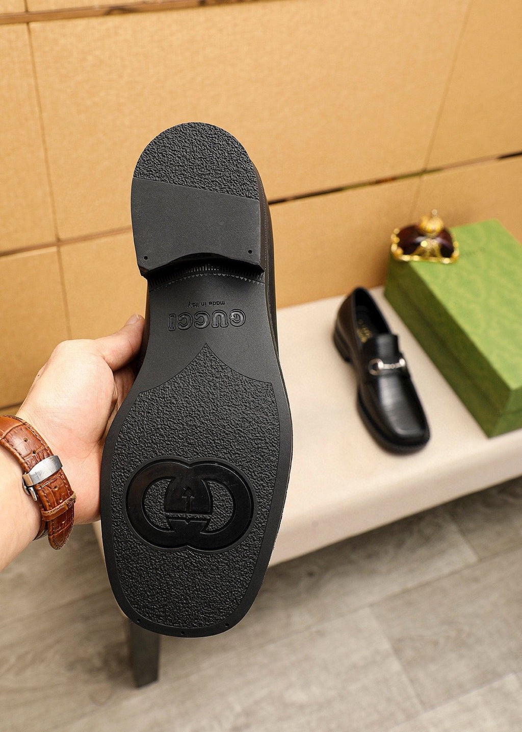 Gucci Black Leather Bit Loafers