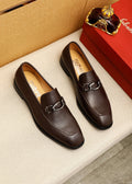 Ferragamo Brown Hardware Loafers