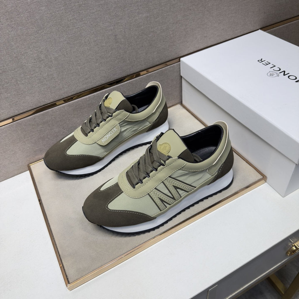 Moncler Olive Green Low-Top Sneakers