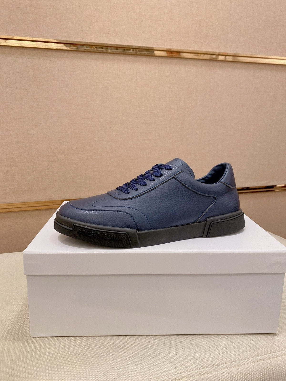 Dolce & Gabbana Navy Blue Low-Top Sneakers