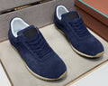 Loro Piana Navy Lace-Up Sneakers