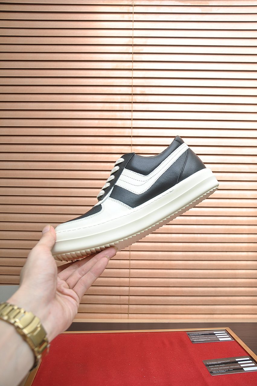 Rick Owens Paneled Platform Low-Top Sneakers