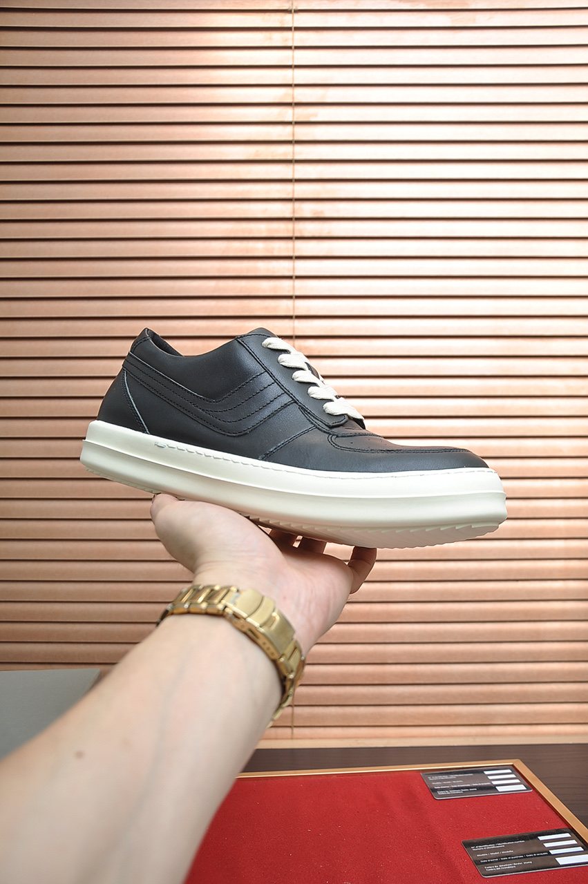 Rick Owens Paneled Platform Low-Top Sneakers