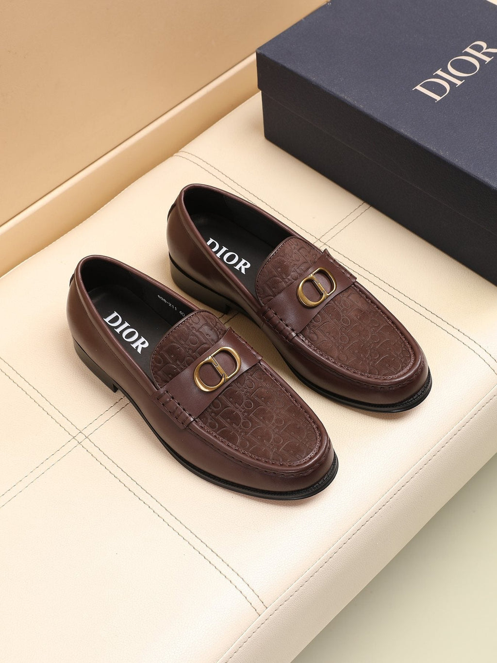 Dior Textured Buckle Loafers