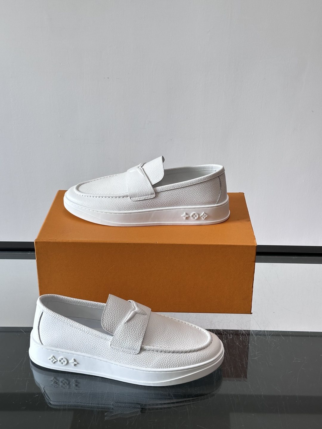 Louis Vuitton Textured Platform Slip-On Loafers