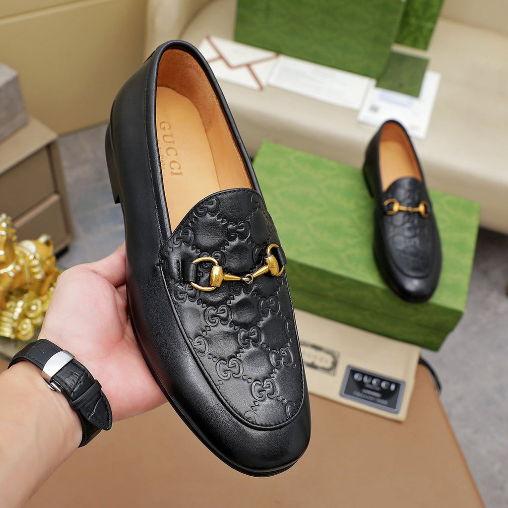 Gucci Black Embossed Loafers