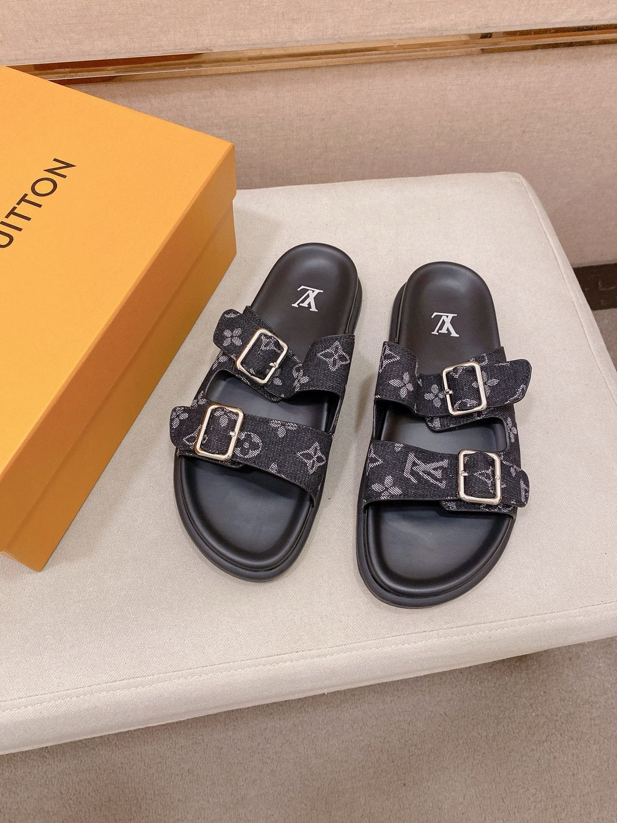 Louis Vuitton Men's Double-Buckle Slide Sandals
