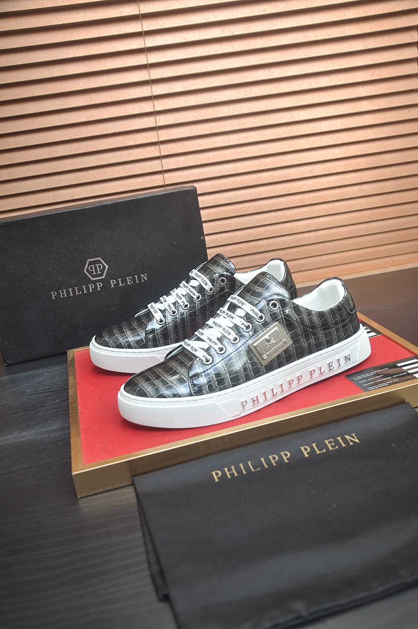 Philipp Plein Plaid Low-Top Sneakers